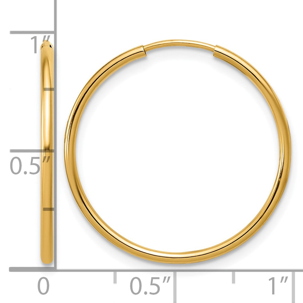 FJC Finejewelers 14 kt Yellow Gold Filled 1/20 Filled Endless Hoop Earrings 1.25 x 24 mm