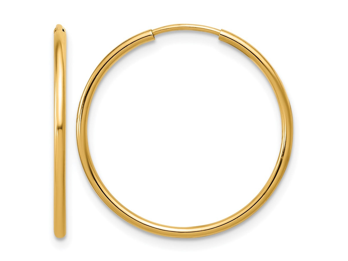 FJC Finejewelers 14 kt Yellow Gold Filled 1/20 Filled Endless Hoop Earrings 1.25 x 24 mm