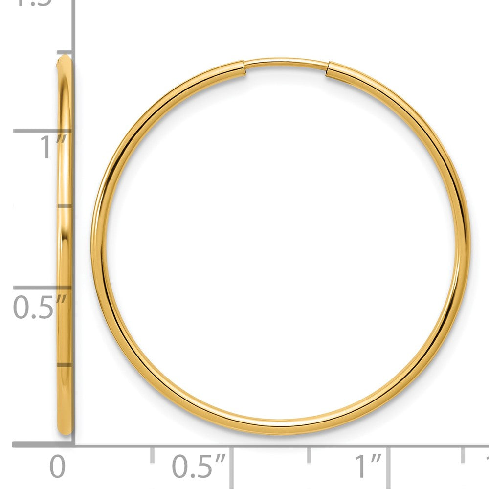 FJC Finejewelers 14 kt Yellow Gold Filled 1/20 Filled Endless Hoop Earrings 1.25 x 30 mm