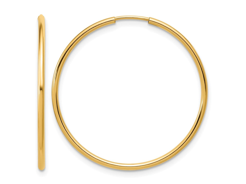 FJC Finejewelers 14 kt Yellow Gold Filled 1/20 Filled Endless Hoop Earrings 1.25 x 30 mm