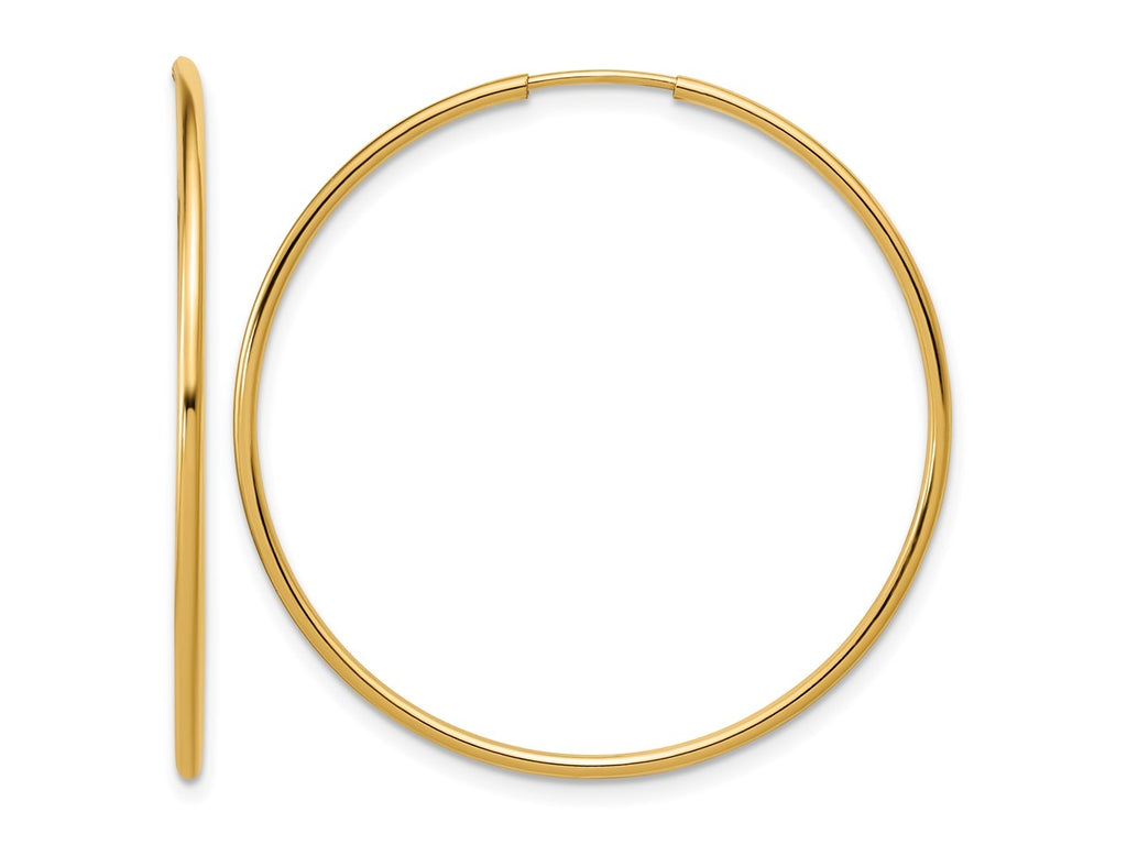 FJC Finejewelers 14 kt Yellow Gold Filled 1/20 Filled Endless Hoop Earrings 1.25 x 38 mm