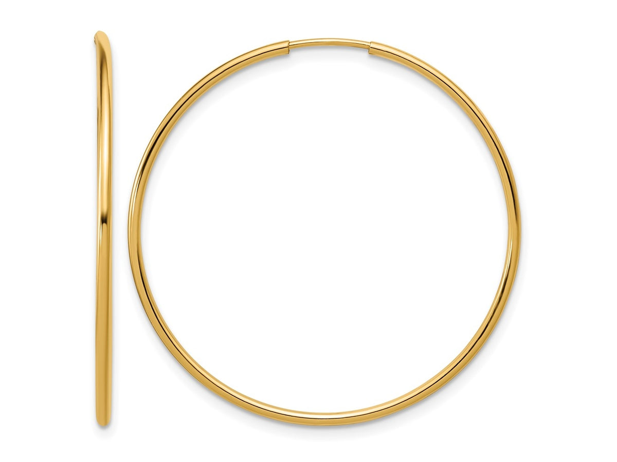 FJC Finejewelers 14 kt Yellow Gold Filled 1/20 Filled Endless Hoop Earrings 1.25 x 38 mm