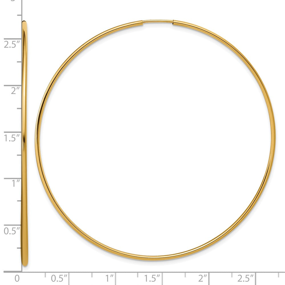 FJC Finejewelers 14 kt Yellow Gold Filled 1/20 Filled Endless Hoop Earrings 1.25 x 65 mm