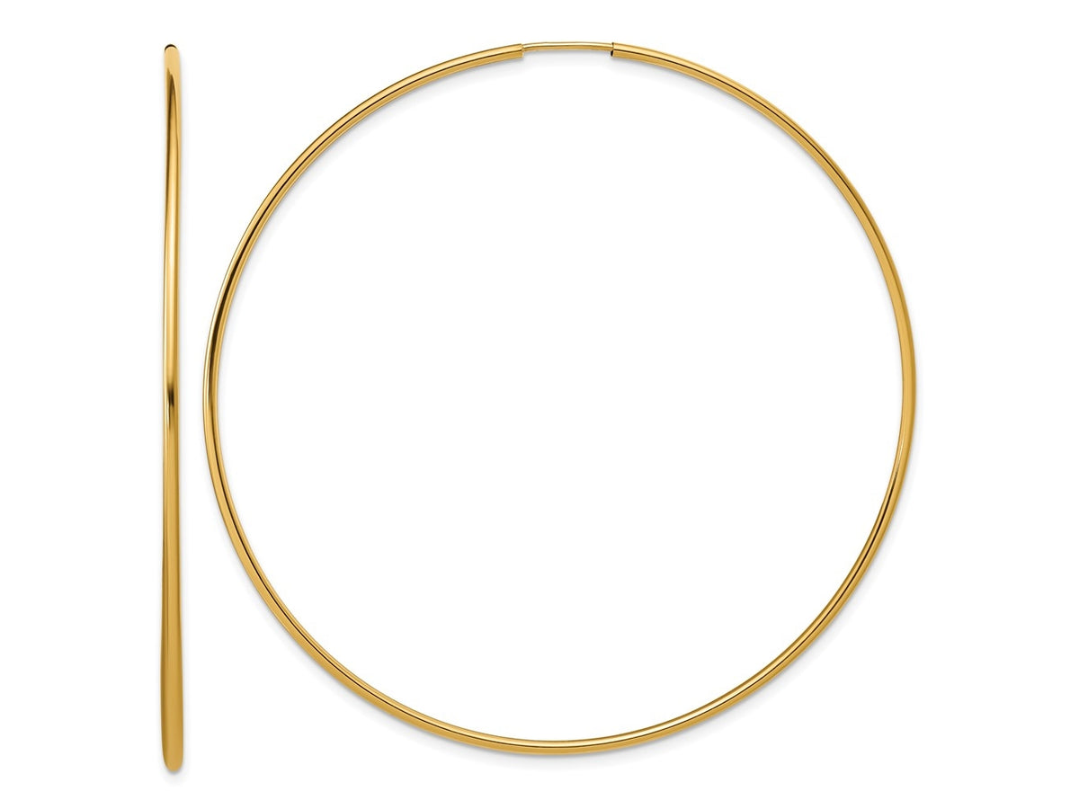 FJC Finejewelers 14 kt Yellow Gold Filled 1/20 Filled Endless Hoop Earrings 1.25 x 65 mm