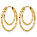 FJC Finejewelers 14 kt Yellow Gold Filled 1/20 Filled Double Endless Hoop Earrings  1.30 x 16 and 24 mm