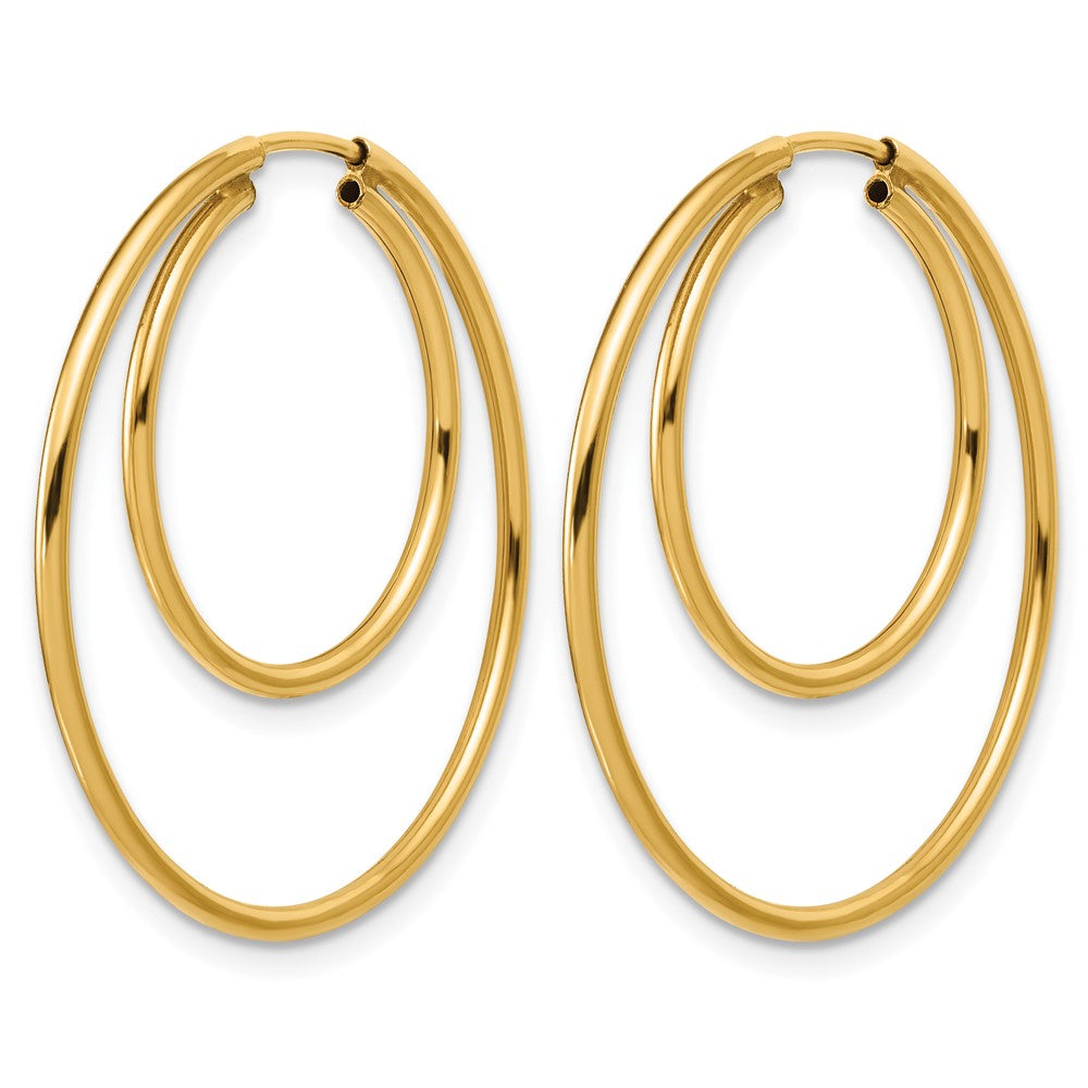 FJC Finejewelers 14 kt Yellow Gold Filled 1/20 Filled Double Endless Hoop Earrings 1.30 x 20 and 30 mm