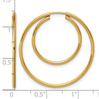 FJC Finejewelers 14 kt Yellow Gold Filled 1/20 Filled Double Endless Hoop Earrings 1.30 x 20 and 30 mm
