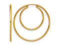 FJC Finejewelers 14 kt Yellow Gold Filled 1/20 Filled Double Endless Hoop Earrings 1.30 x 20 and 30 mm