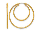 FJC Finejewelers 14 kt Yellow Gold Filled 1/20 Filled Double Endless Hoop Earrings 1.30 x 20 and 30 mm