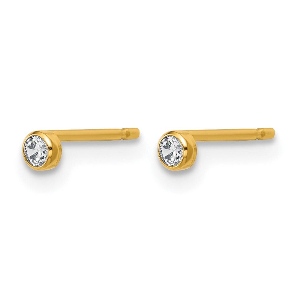 FJC Finejewelers 14 kt Yellow Gold Filled Stud 1/20 Filled 2.50mm CZ Bezel Post Earrings