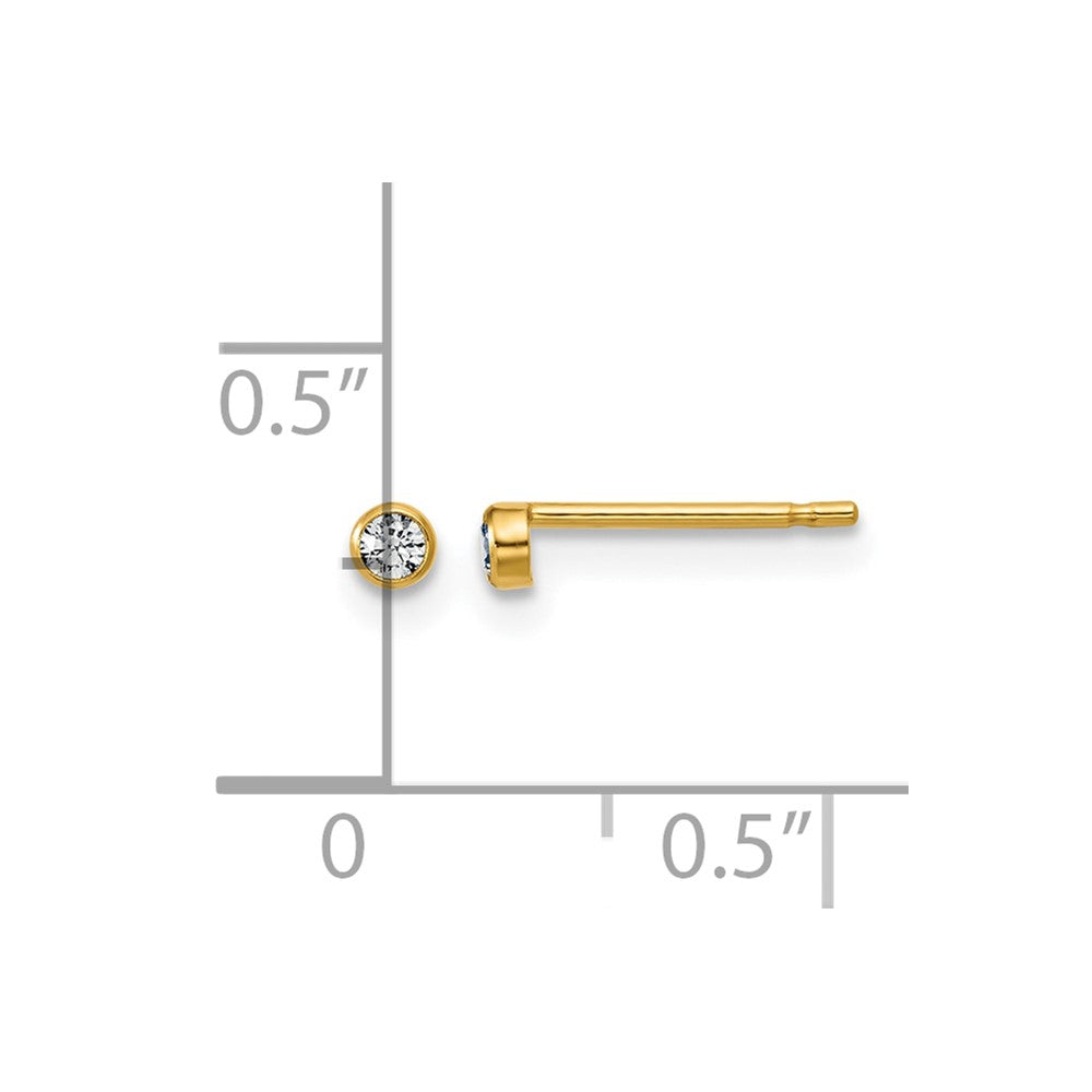 FJC Finejewelers 14 kt Yellow Gold Filled Stud 1/20 Filled 2.50mm CZ Bezel Post Earrings