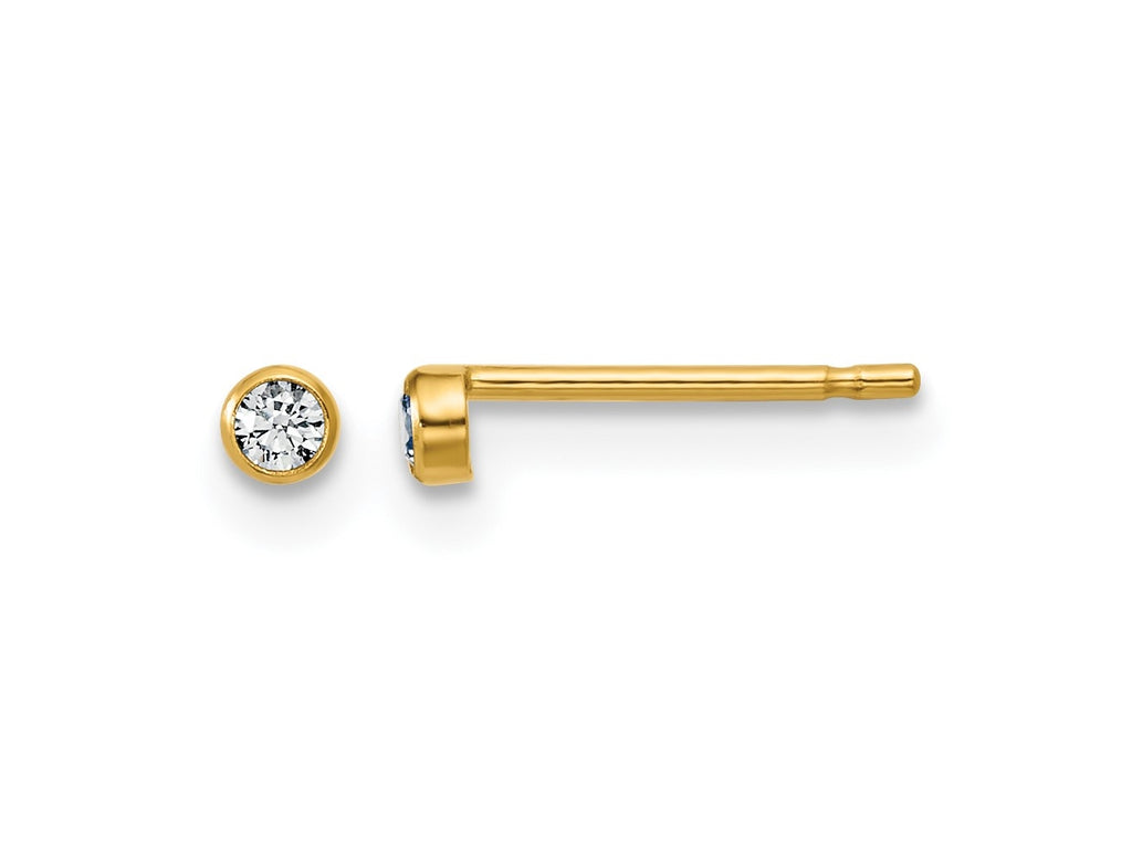 FJC Finejewelers 14 kt Yellow Gold Filled Stud 1/20 Filled 2.50mm CZ Bezel Post Earrings