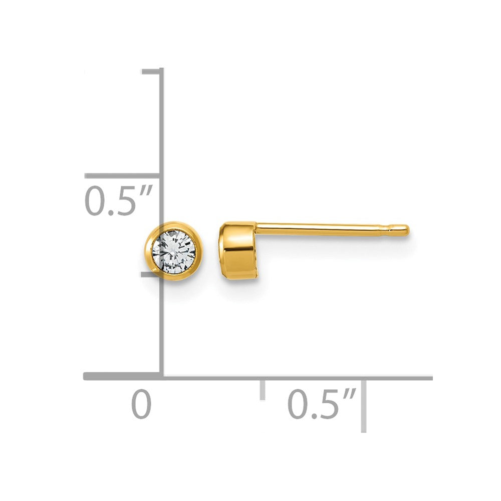 FJC Finejewelers 14 kt Yellow Gold Filled Stud 1/20 Filled 3.50mm CZ Bezel Post Earrings