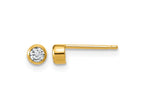 FJC Finejewelers 14 kt Yellow Gold Filled Stud 1/20 Filled 3.50mm CZ Bezel Post Earrings
