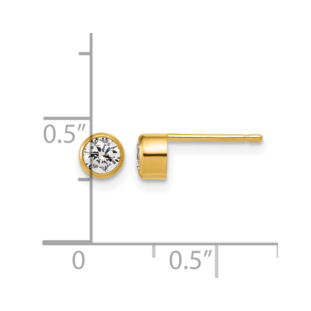 FJC Finejewelers 14 kt Yellow Gold Filled Stud 1/20 Filled 4.50mm CZ Bezel Post Earrings