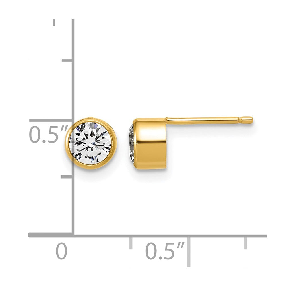 FJC Finejewelers 14 kt Yellow Gold Filled Stud 1/20 Filled 5.60mm CZ Bezel Post Earrings