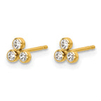 FJC Finejewelers 14 kt Yellow Gold Filled Button 1/20 Filled 5.2mm  3 CZ Bezel Post Earrings
