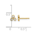 FJC Finejewelers 14 kt Yellow Gold Filled Button 1/20 Filled 5.2mm  3 CZ Bezel Post Earrings