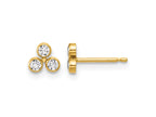 FJC Finejewelers 14 kt Yellow Gold Filled Button 1/20 Filled 5.2mm  3 CZ Bezel Post Earrings