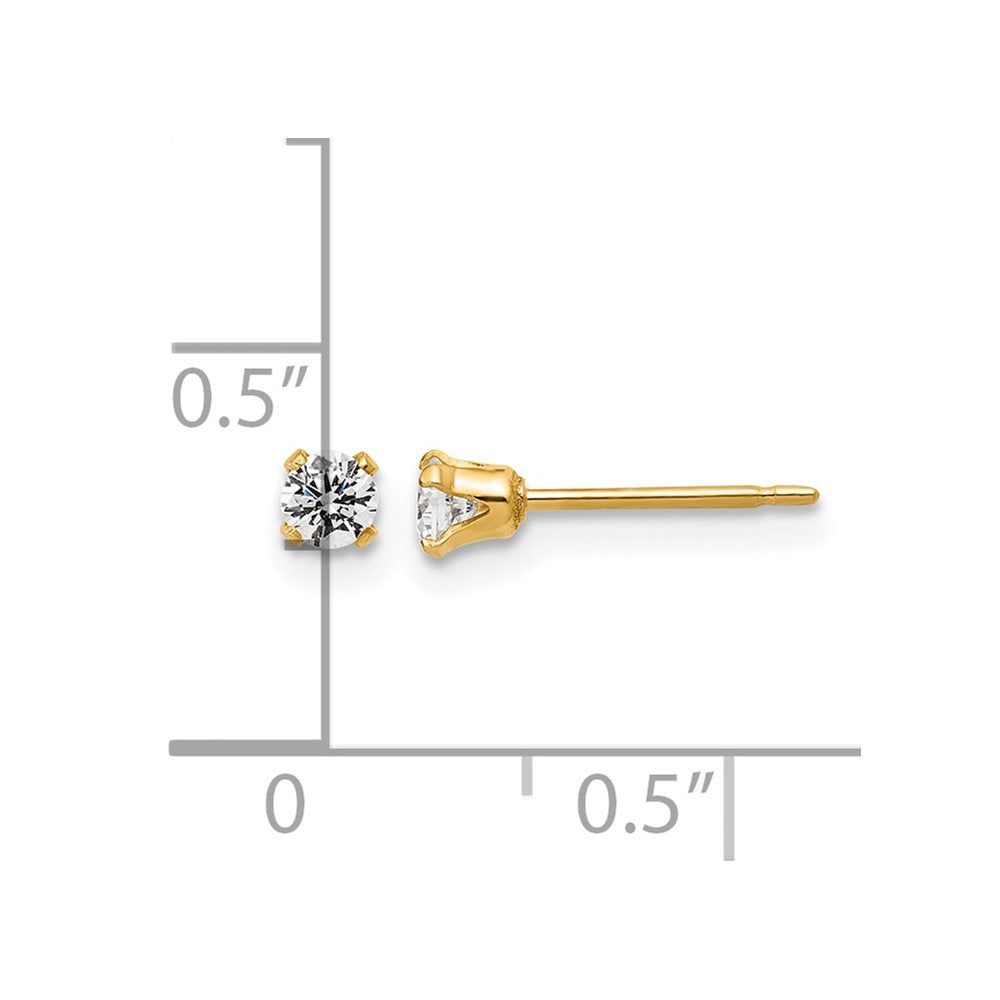 FJC Finejewelers 14 kt Yellow Gold Filled 1/20 Filled CZ Stud Post Earrings 3 mm