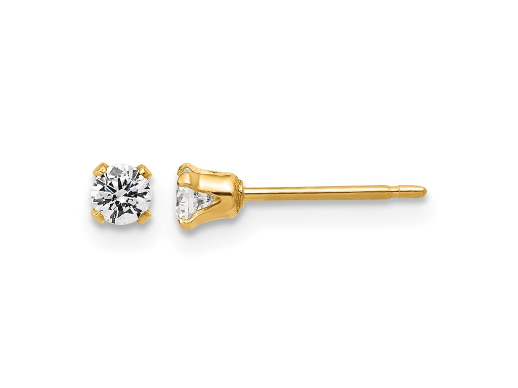 FJC Finejewelers 14 kt Yellow Gold Filled 1/20 Filled CZ Stud Post Earrings 3 mm