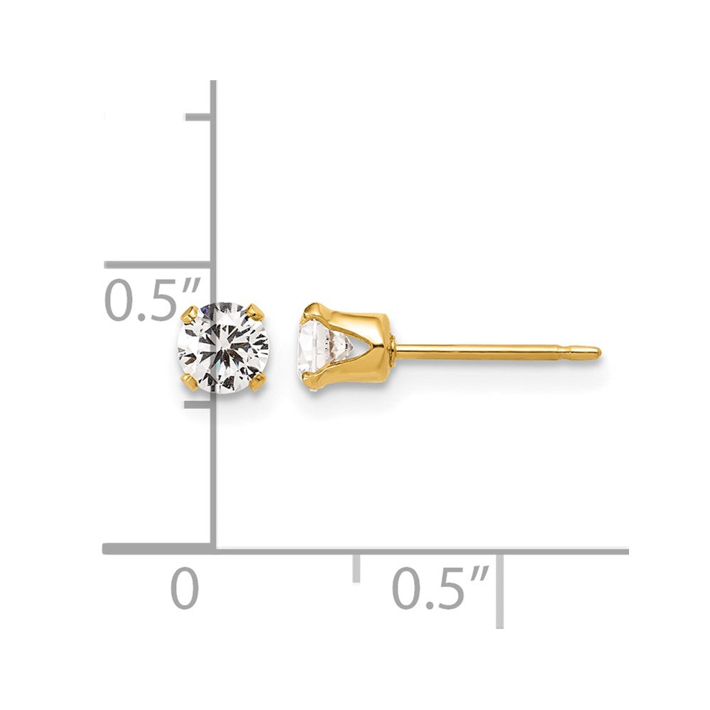 FJC Finejewelers 14 kt Yellow Gold Filled 1/20 Filled 4mm CZ Stud Post Earrings