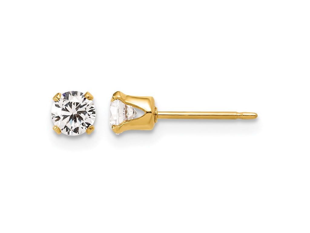 FJC Finejewelers 14 kt Yellow Gold Filled 1/20 Filled 4mm CZ Stud Post Earrings