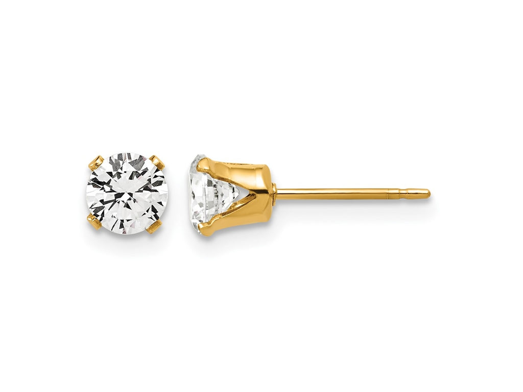 FJC Finejewelers 14 kt Yellow Gold Filled 1/20 Filled CZ Stud Post Earrings 5 mm