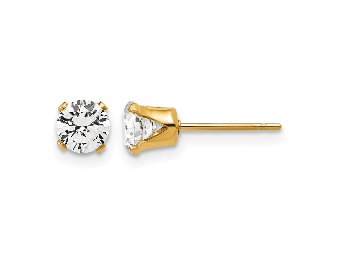 FJC Finejewelers 14 kt Yellow Gold Filled 1/20 Filled CZ Stud Post Earrings 5 mm