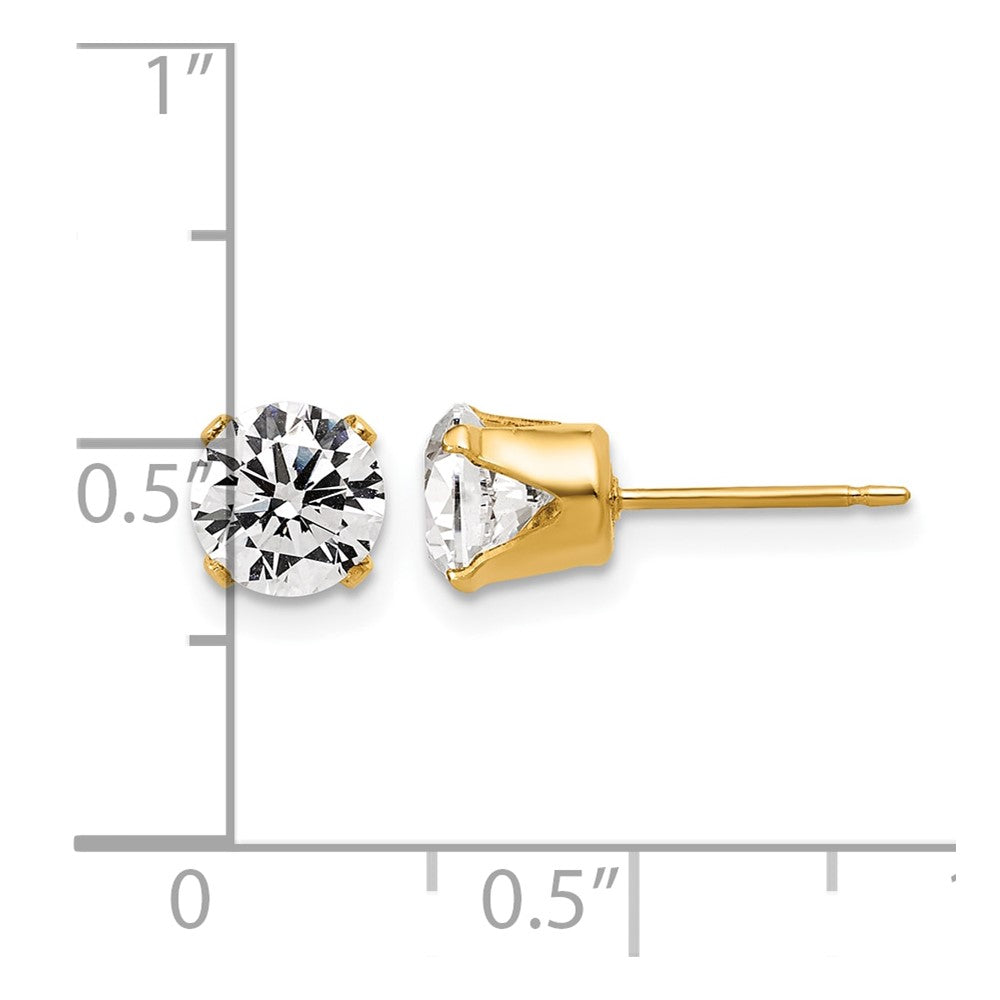 FJC Finejewelers 14 kt Yellow Gold Filled 1/20 Filled CZ Stud Post Earrings 6 x 6 mm