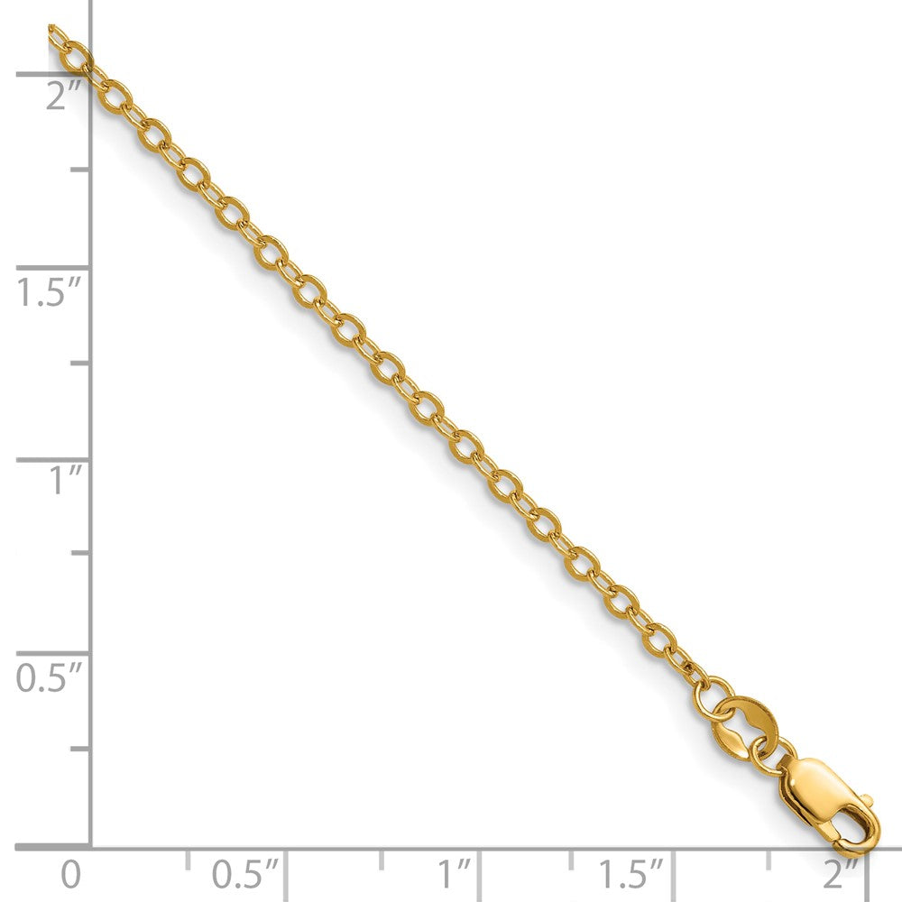 FJC Finejewelers 14 kt Yellow Gold Filled 1/20 Filled Flat Cable with Lobster Clasp Chain 18 Inches x 2 mm