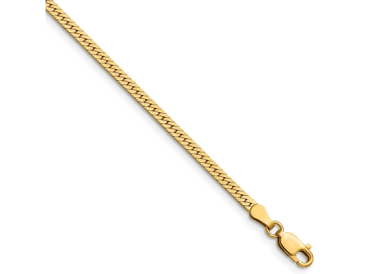 FJC Finejewelers 14 kt Yellow Gold Filled 1/20 Filled Herringbone Lobster Clasp Chain 18 Inches x 2.5 mm
