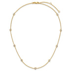 FJC Finejewelers 14 kt Yellow Gold Filled Fancy Necklace 1/20 Filled 9-Station CZ 16in with 2in ext. Necklace 18 Inches