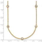 FJC Finejewelers 14 kt Yellow Gold Filled Fancy Necklace 1/20 Filled 9-Station CZ 16in with 2in ext. Necklace 18 Inches
