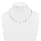 FJC Finejewelers 14 kt Yellow Gold Filled Fancy Necklace 1/20 Filled 9-Station CZ 16in with 2in ext. Necklace 18 Inches