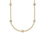 FJC Finejewelers 14 kt Yellow Gold Filled Fancy Necklace 1/20 Filled 9-Station CZ 16in with 2in ext. Necklace 18 Inches