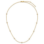 FJC Finejewelers 14 kt Yellow Gold Filled Fancy Necklace 1/20 Filled 9-Station CZ with 2in ext. Necklace 18 Inches