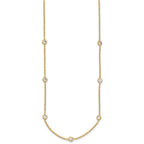 FJC Finejewelers 14 kt Yellow Gold Filled Fancy Necklace 1/20 Filled 9-Station CZ with 2in ext. Necklace 18 Inches