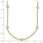FJC Finejewelers 14 kt Yellow Gold Filled Fancy Necklace 1/20 Filled 9-Station CZ with 2in ext. Necklace 18 Inches