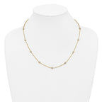 FJC Finejewelers 14 kt Yellow Gold Filled Fancy Necklace 1/20 Filled 9-Station CZ with 2in ext. Necklace 18 Inches