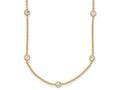 FJC Finejewelers 14 kt Yellow Gold Filled Fancy Necklace 1/20 Filled 9-Station CZ with 2in ext. Necklace 18 Inches