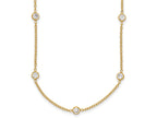 FJC Finejewelers 14 kt Yellow Gold Filled Fancy Necklace 1/20 Filled 9-Station CZ with 2in ext. Necklace 18 Inches