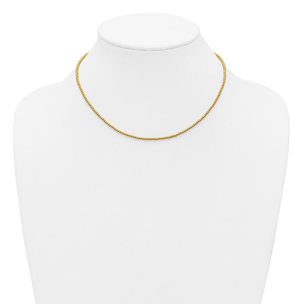 FJC Finejewelers 14 kt Yellow Gold Filled Ball 1/0 Filled Beaded 16in with in ext. Necklace 18 Inches x 2mm