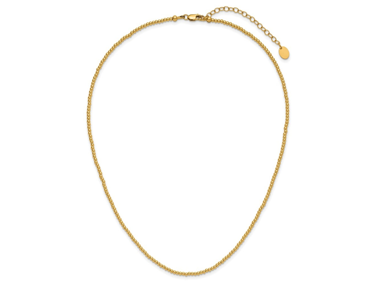 FJC Finejewelers 14 kt Yellow Gold Filled Ball 1/0 Filled Beaded 16in with in ext. Necklace 18 Inches x 2mm