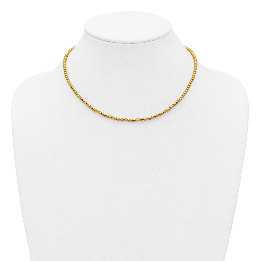 FJC Finejewelers 14 kt Yellow Gold Filled Ball 1/20 Filled Beaded 16in with 2in ext. Necklace 18 Inches x 3mm