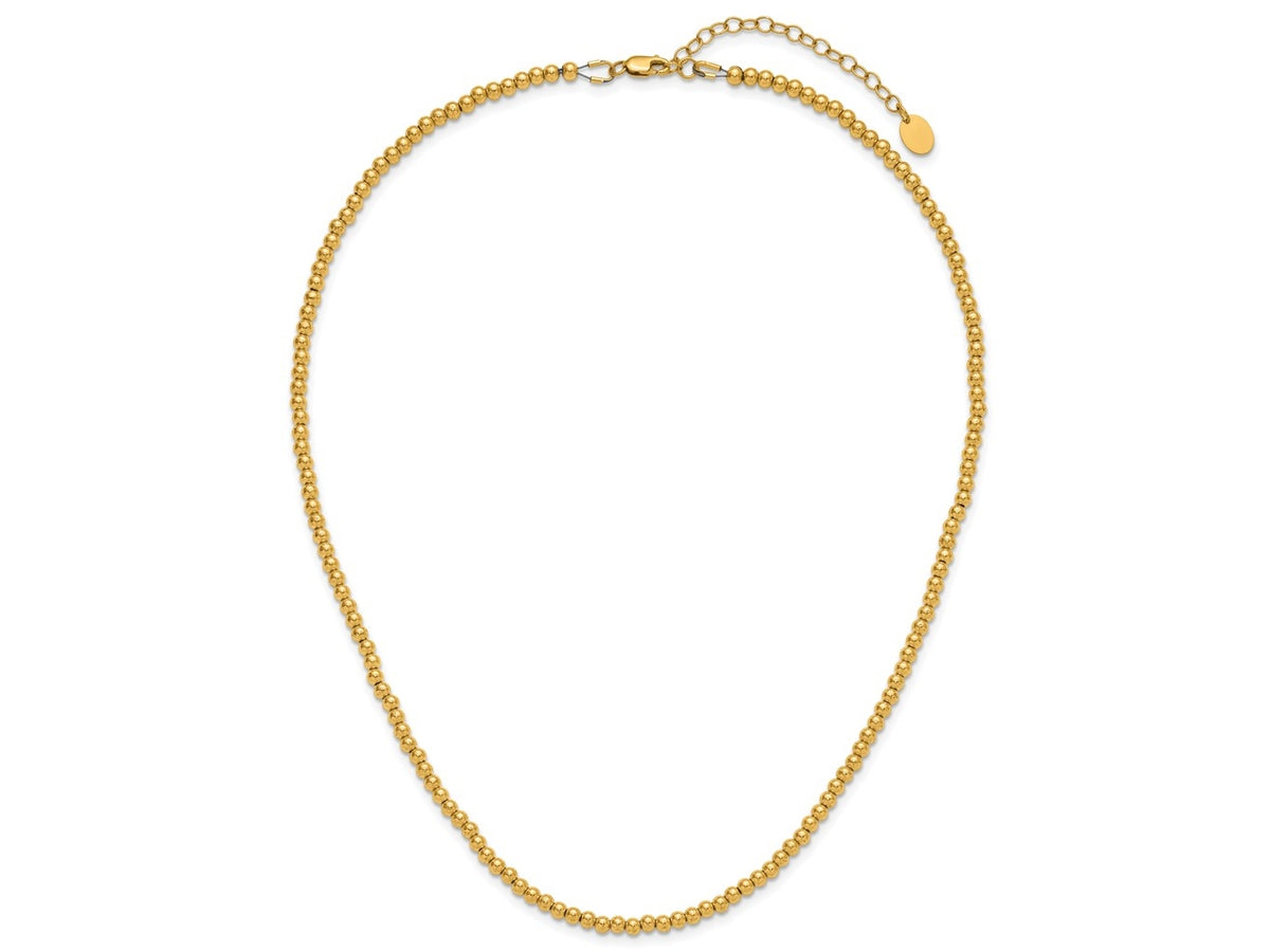 FJC Finejewelers 14 kt Yellow Gold Filled Ball 1/20 Filled Beaded 16in with 2in ext. Necklace 18 Inches x 3mm