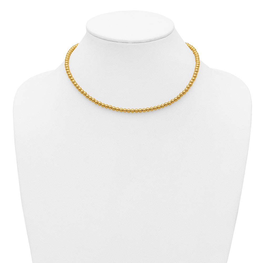FJC Finejewelers 14 kt Yellow Gold Filled Ball 1/20 Filled Beaded 16in with 2in ext. Necklace 18 Inches x 4mm