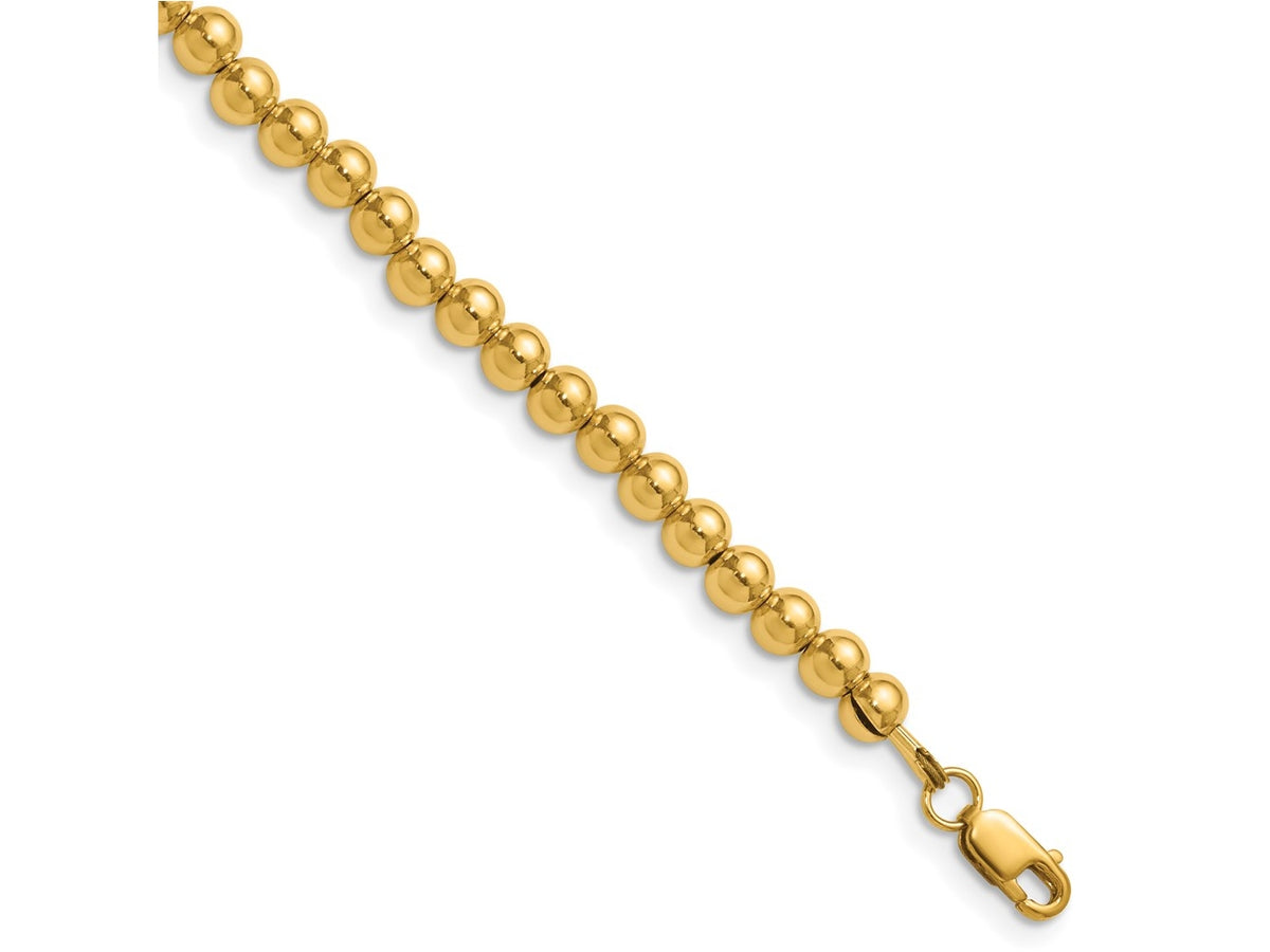 FJC Finejewelers 14 kt Yellow Gold Filled Ball 1/20 Filled Beaded 16in with 2in ext. Necklace 18 Inches x 4mm