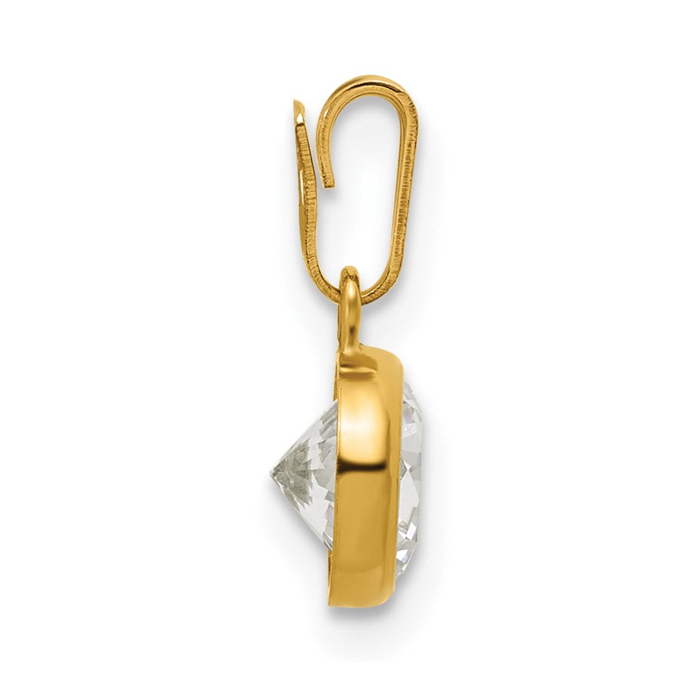 FJC Finejewelers 14 kt Yellow Gold Filled 1/20 Filled CZ Bezel Charm 14 x 6.75 mm