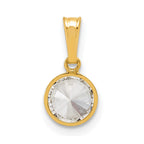 FJC Finejewelers 14 kt Yellow Gold Filled 1/20 Filled CZ Bezel Charm 14 x 6.75 mm